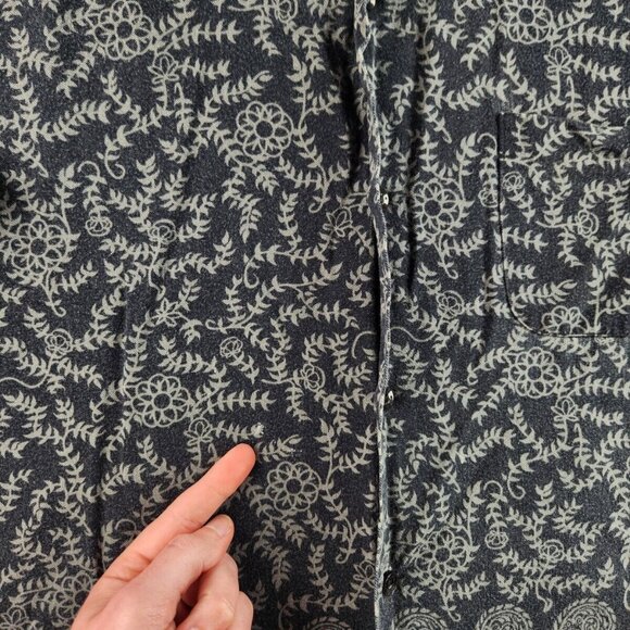 Guess Jeans 2XL Rayon Heavy Button Up Shirt Floral Blue Green Hawaii Beach - Picture 11 of 16